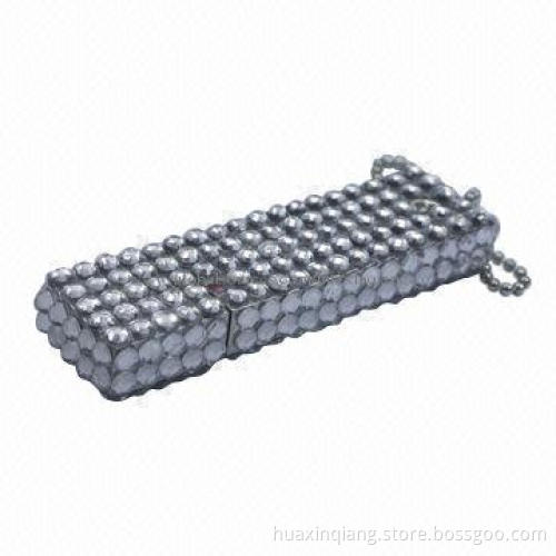 Diamond USB Flash Drive, 128MB-64GB Capacity, Metal+Diamond Housing, 5 Years Warranty, USB 2/3